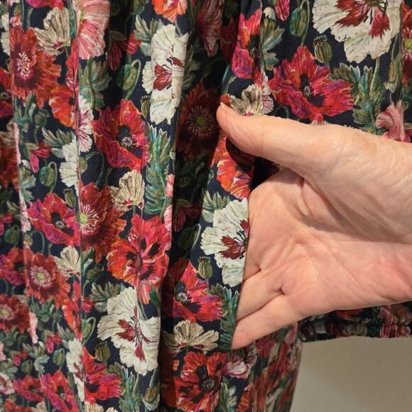 J. Crew Liberty Fabric Poppy Amelie Floral Cotton Babydoll Mini Dress, Size 8 - Picture 7 of 12